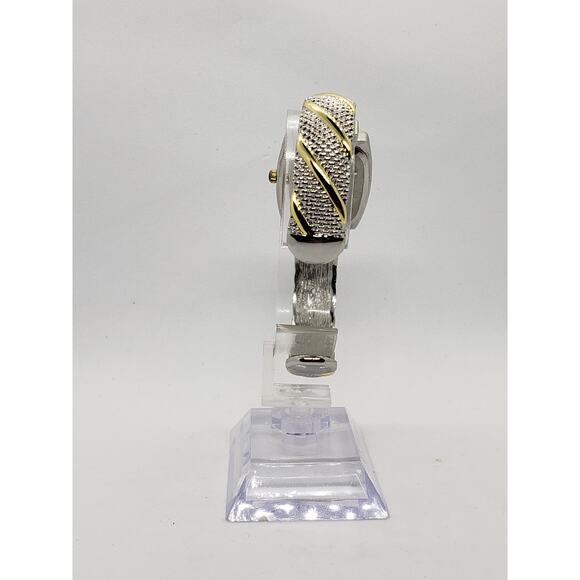 Studio Time STD950T 415 Women\'s dress watch. Silver and gold bangle band